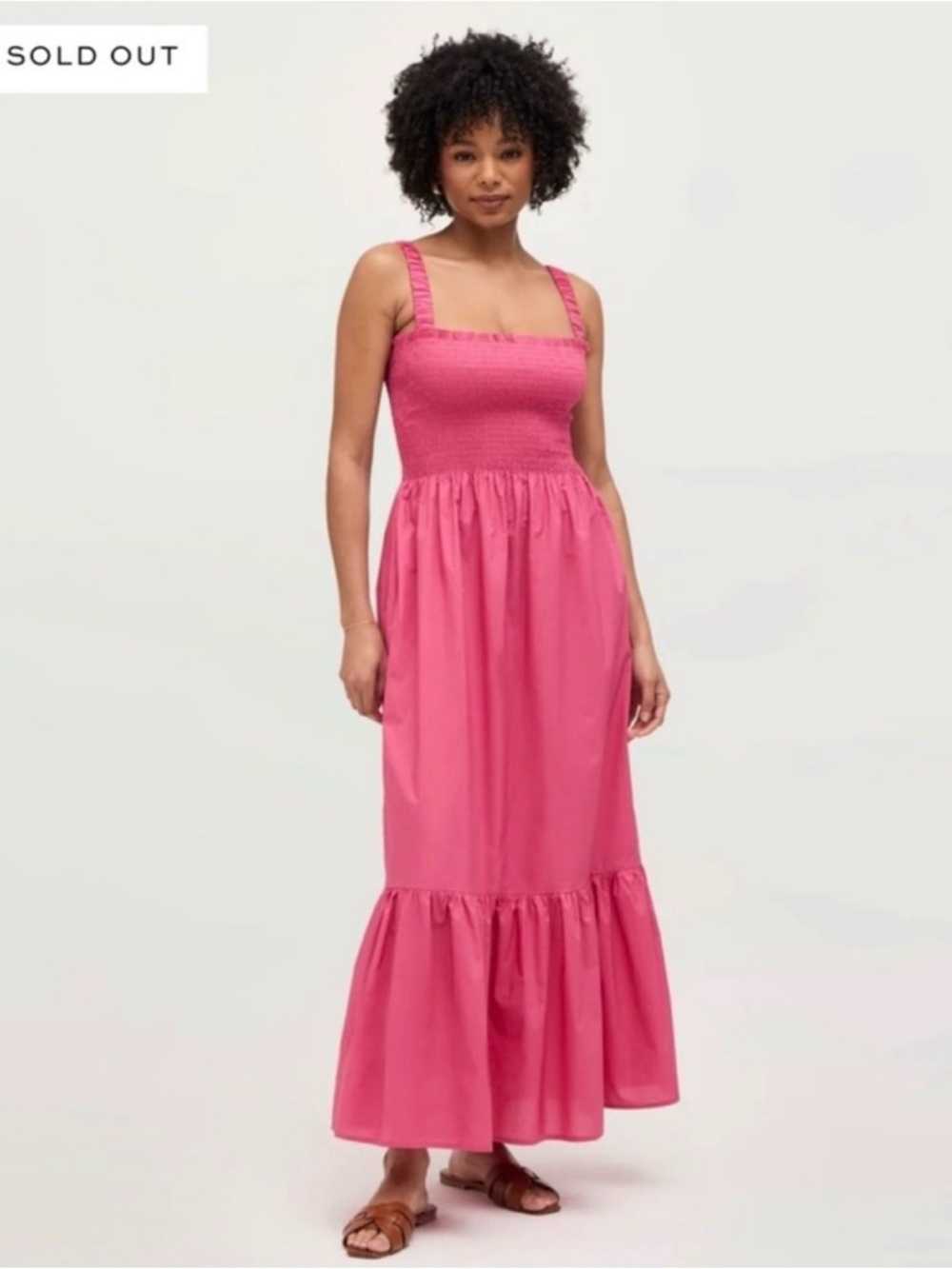Hill House Anjuli Nap Dress in Lipstick Pink- Cotton Sz S